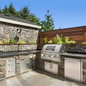 An outdoor kitchen installation