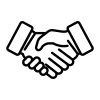 Hands shaking black icon