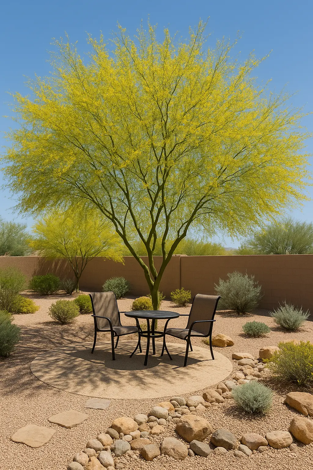 Best Trees for Arizona Backyards Palo verde tree in an Arizona yard